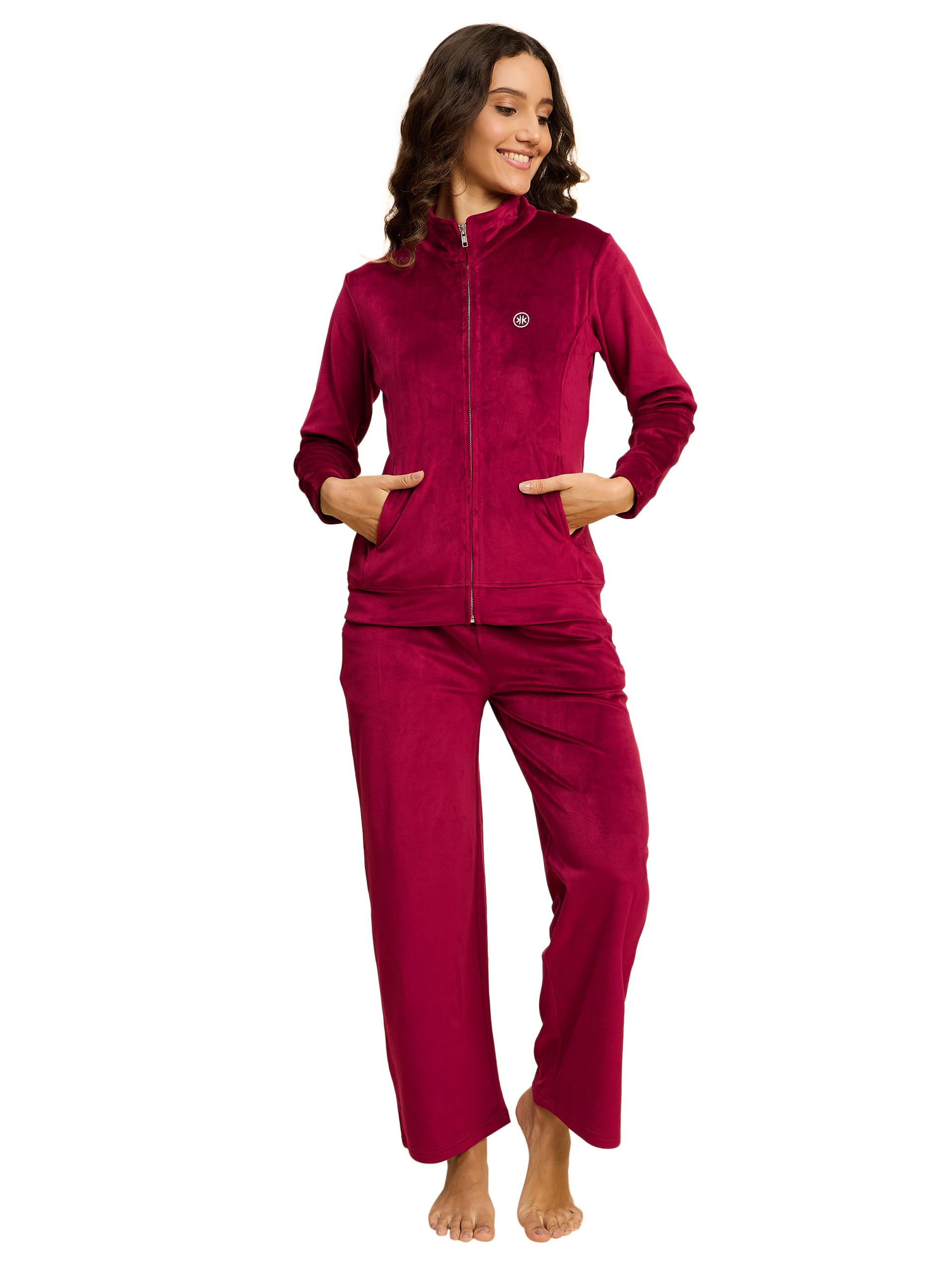 kiza Women's Winter Night Suit Set| Velvet Cord Set for Women | Velvet Winter Night Suits Sets-picture-41