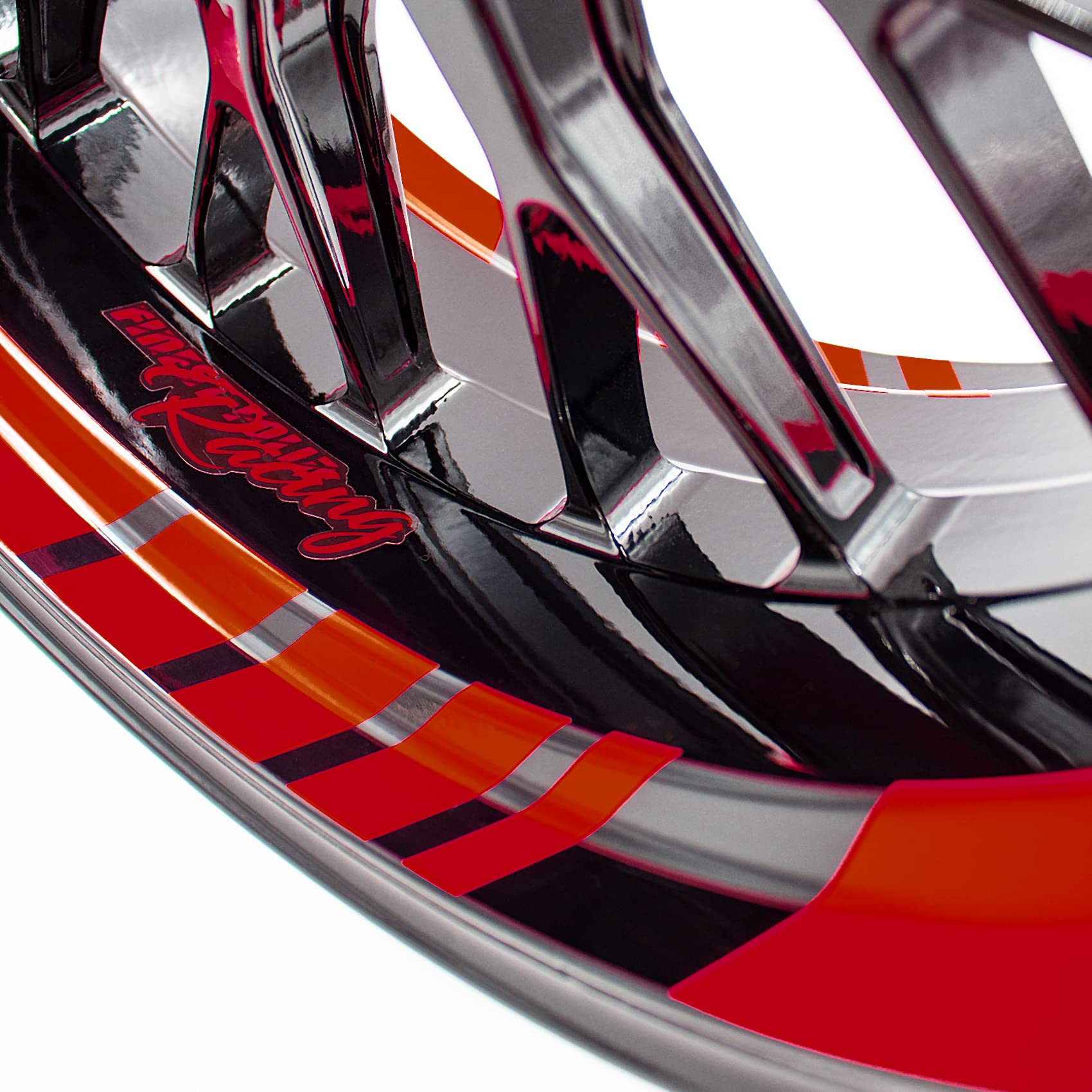 MR020 Komplet 18 naklejek design na felgi motocyklowe i samochodowe 15", 16", 17", 18", 19" (38,1, 40,6, 43,2, 45,7 do 48,3 cm) (07 karmazynowy)