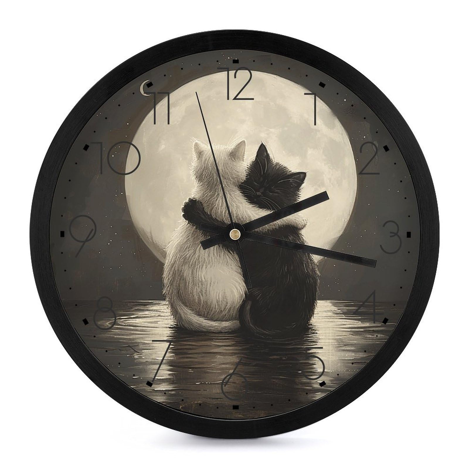 Horloge murale décorative chat pour salon et salle de classe moderne