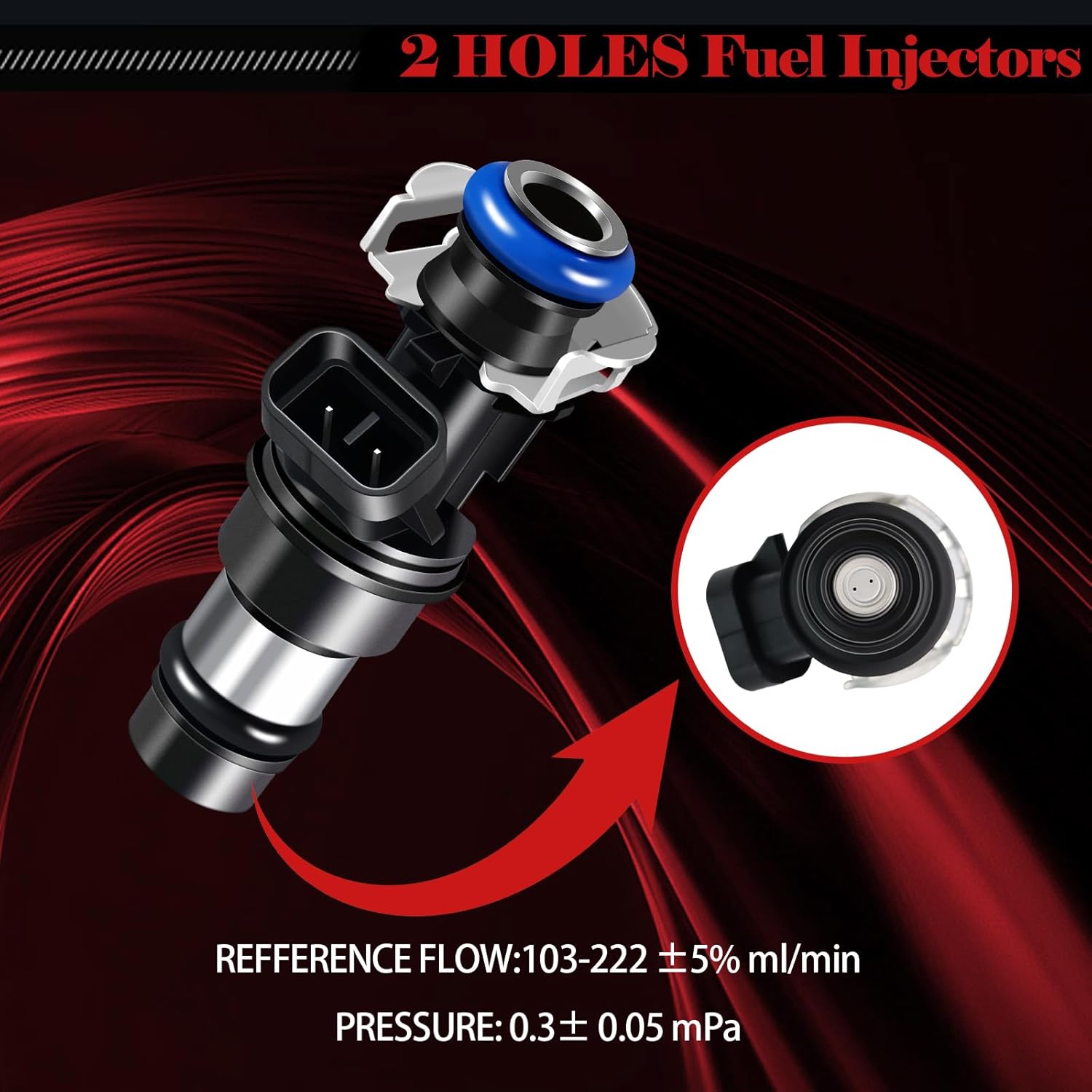 Fuel Injectors 2 Hole FJ315 Set of 8 Compatible with Chevrolet/GMC/Cadillac 4.8L 5.3L 6.0L Models, for Silverado 1500/2500/3500,for Sierra/Yukon/Envoy/Escalade/Express Replace Part 17113698
