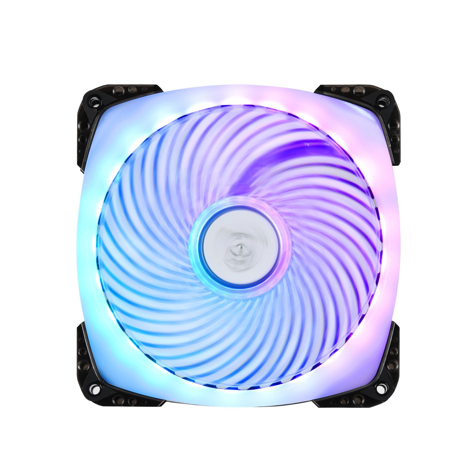 SilverStone SST-FW142-RGB - Ventola di raffreddamento della cassa del computer silenziosa serie FW 140 mm PWM, lama trasparente con telaio nero, cuscinetto a sfera, LED RGB
