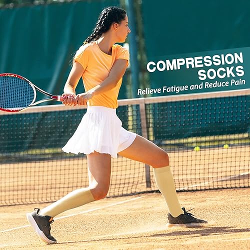 Vista 23 de SunFeeling Calcetines de compresión para mujeres y hombres (3 pares) – El mejor apoyo para correr, enfermeras, recuperación, viajes