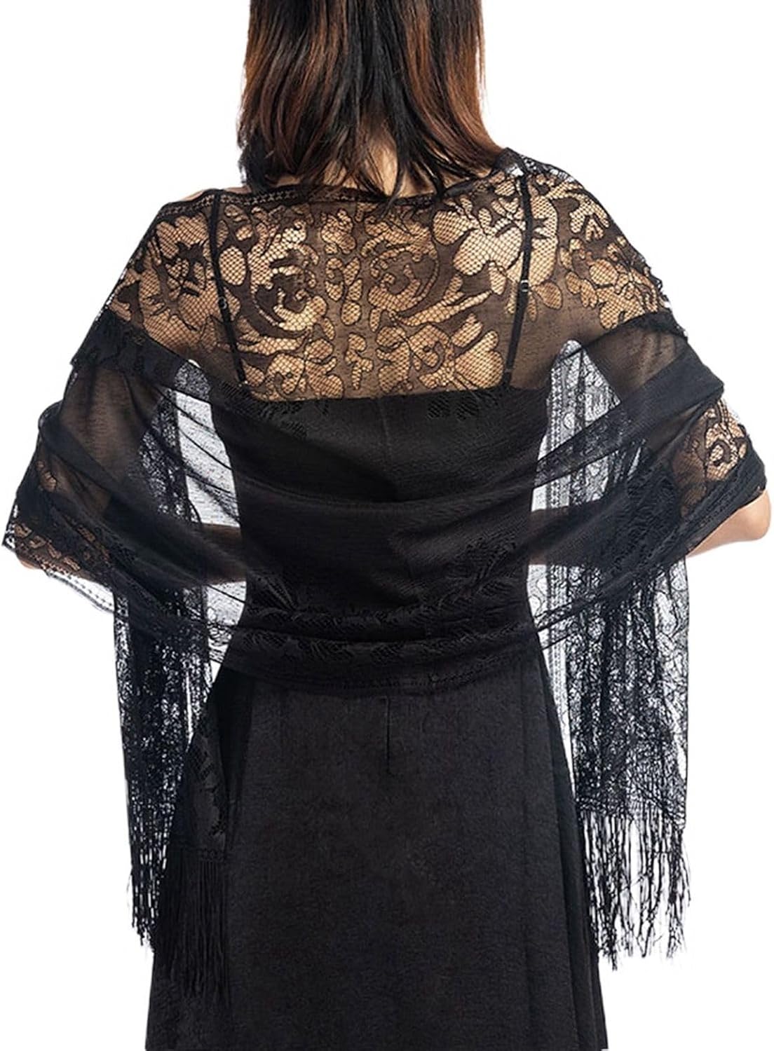 Women's Wedding Pashmina Spring Pashmina Shawl Knitted Fringe Lace Elegant Shawls And Wraps