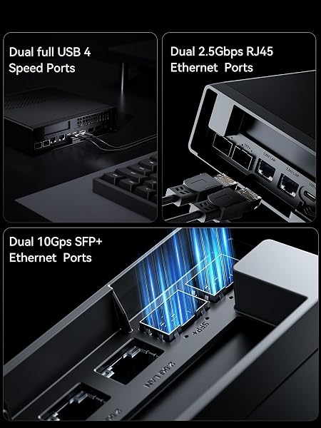 MINISFORUM MS-01 Mini Workstation Intel Core i9-13900H (vPro Enterprise Support) 32Go DDR5 1TB SSD Mini PC,2x 10Gbps SFP+/2x 2.5G RJ45/2x USB4/HDIM/1x PCIe4.0x16 slot/Support 3x M.2 2280/22110/U.2 SSD - 3