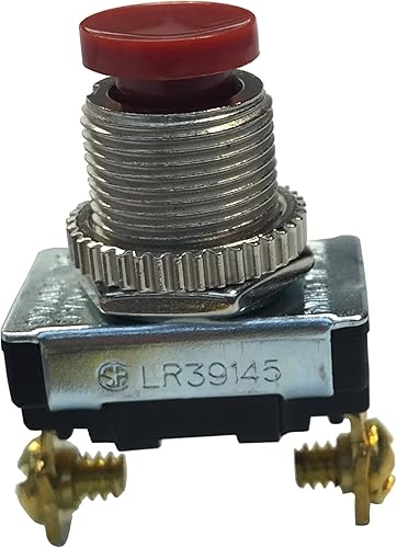Gardner Bender GSW-23 Interruptor pulsador eléctrico, SPST, ON-Mom-OFF, 3 A120V AC, Terminal de tornillo, Botón rojo