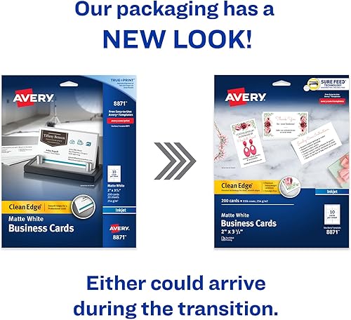 Vista 10 de Avery Clean Edge - Tarjetas cuadradas imprimibles con tecnología Sure Feed, esquinas redondeadas, 2.5 x 2.5 pulgadas, blancas, 180 tarjetas