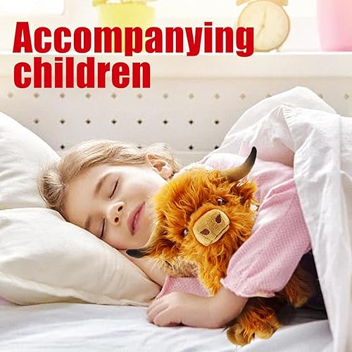 Miniatura 6 de Sumincute Animal de peluche lindo realista esponjoso de peluche escocés lindo peluche de granja regalo de Navidad cumpleaños para adultos niños y