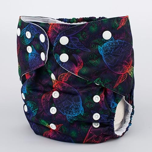 Miniatura 2 de Pañal de tela de 2 a 7 años de edad, bolsillo reutilizable, lavable, para bebés y niños pequeños (tortugas)