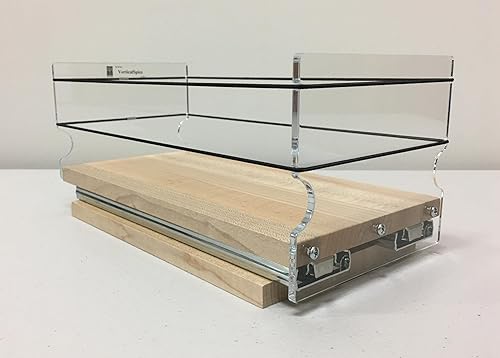 Vertical Spice Cajón de almacenamiento de arce macizo, estante deslizante para especias, organizadores y almacenamiento de despensa, organizador de