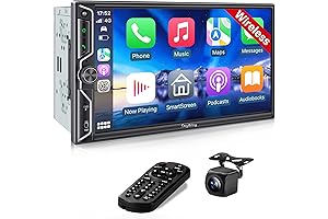QLED Screen Upgrade Double Din Car Radio with Wireless Android Auto