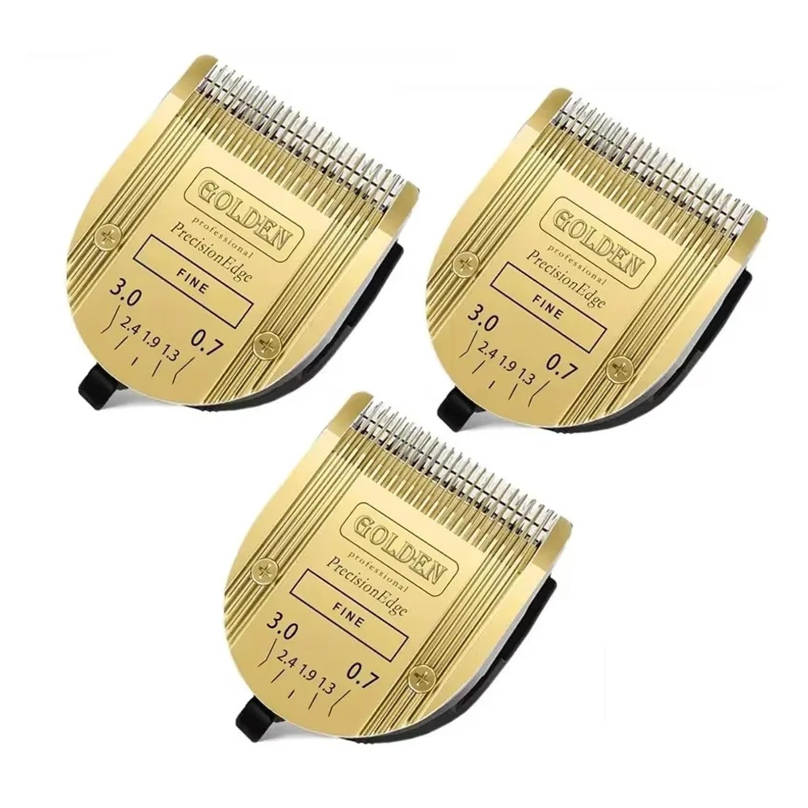 Lama Staccabile Regolabile Professionale 5 In 1 For Cani, Compatibile Con WAHL, Arco, Bravura, Chromado, Tosatrici A Bassa Temperatura(3pcs glod)