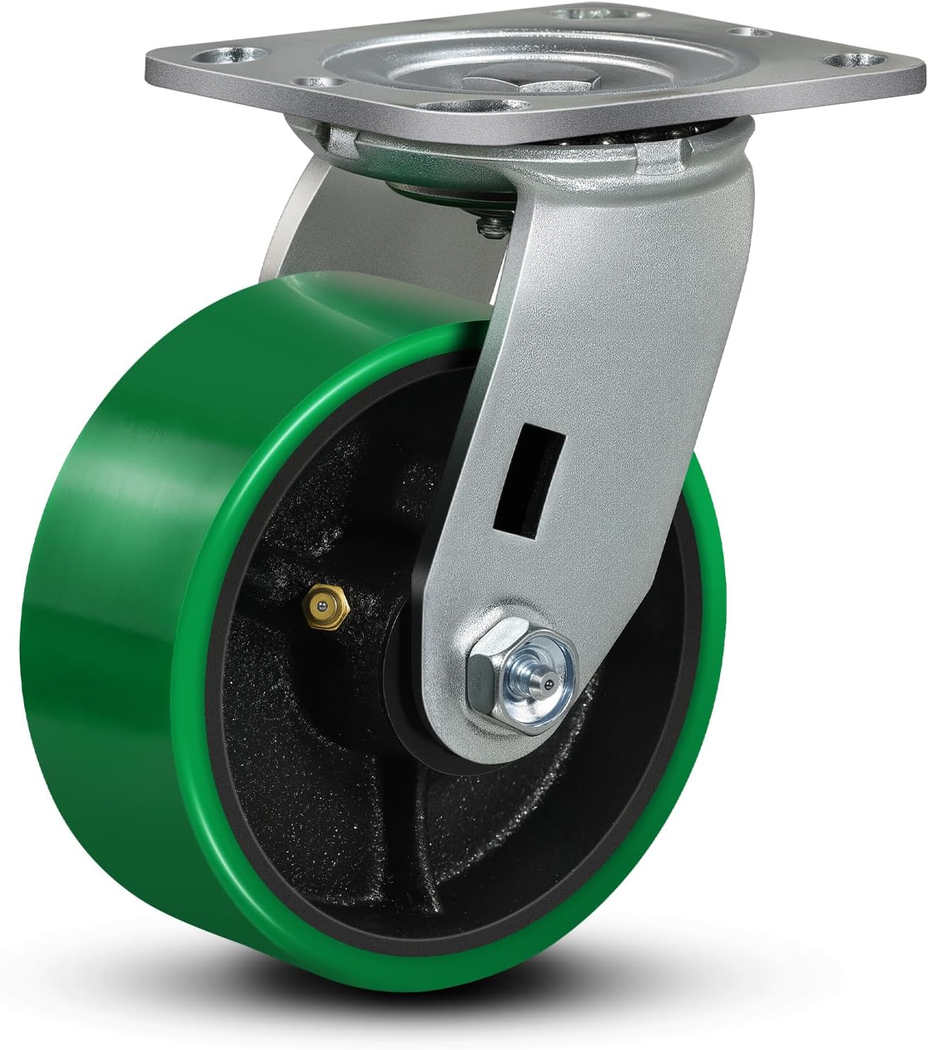 5"x2" Caster Wheels- Heavy Duty Casters, Polyurethane Casters Wheel, Capacity up to 1000 Lb. Use for Platform Truck, U-Boat Cart, Workbenches (1 Swivel)