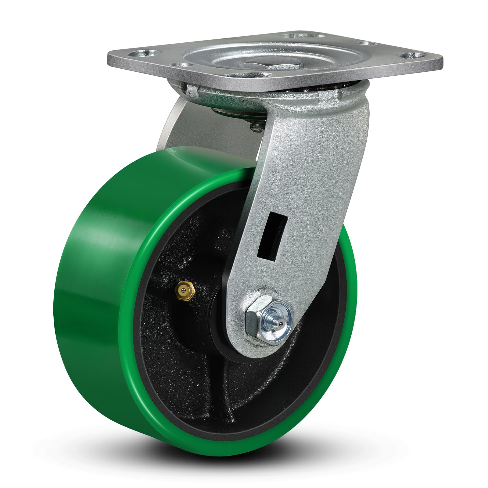 FOVERSWIVE 5"x2" Caster Wheels- Heavy Duty Casters, Polyurethane Casters Wheel, Capacity up to 1000 Lb. Use for Platform Truck, U-Boat Cart,