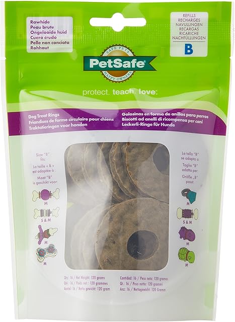 PetSafe All Natural Rawhide Treat Refill for Busy Buddy Dog Chew Toys  Size B