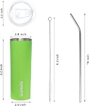 BJPKPK 20 oz Skinny Tumbler with Lid Insulated Travel Coffee Mug Stainless Steel Sublimation Water Tumblers Cup,Green