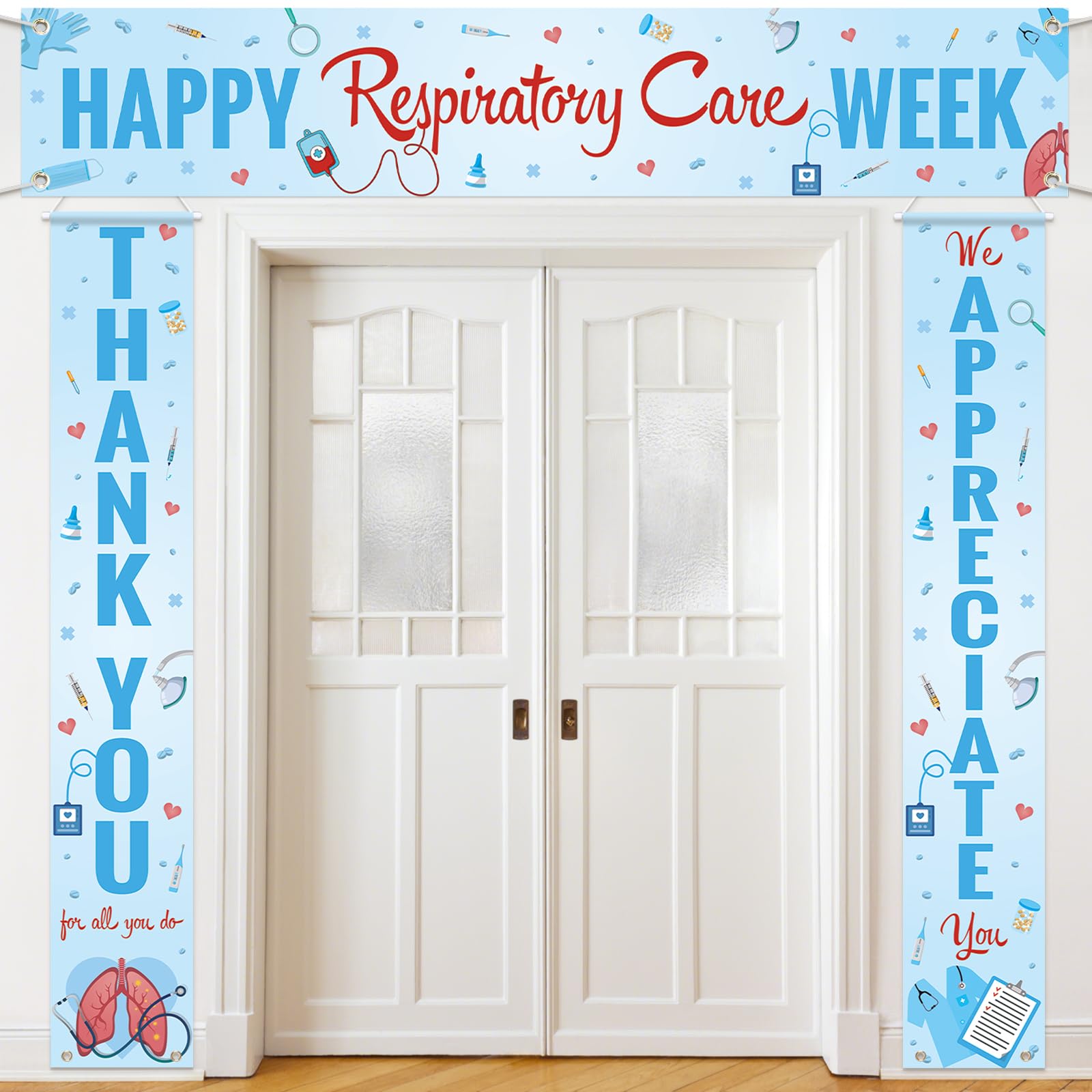 Tingjoo Happy Respiratory Care Week Banner, 3 Pcs