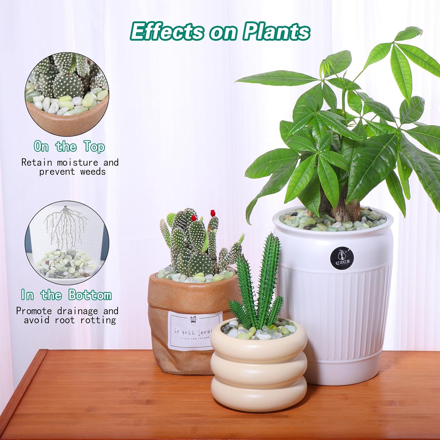 15LBS Black River Rocks 5lb Jade Pebbles Small Decorative Stones for Indoor Vases, Pots, Landscaping, Highly Polished