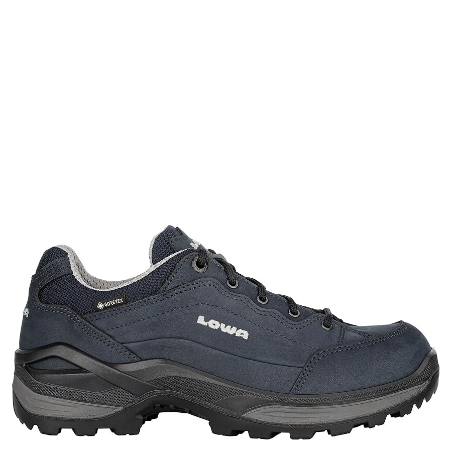 LOWA walking shoes on rocky trail terrain