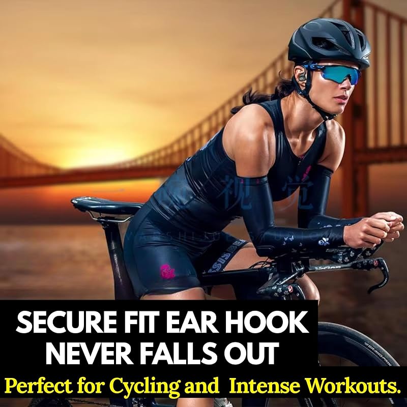 Audance Wireless Bluetooth Earbuds with Ear Hooks, 50H Playtime, Noise Reduction, LED Display, Dual Mic Clear Calls Bass - Ear Bud, Sport Headphones for Running, Gym, Android & iOS Phones (White) image 4