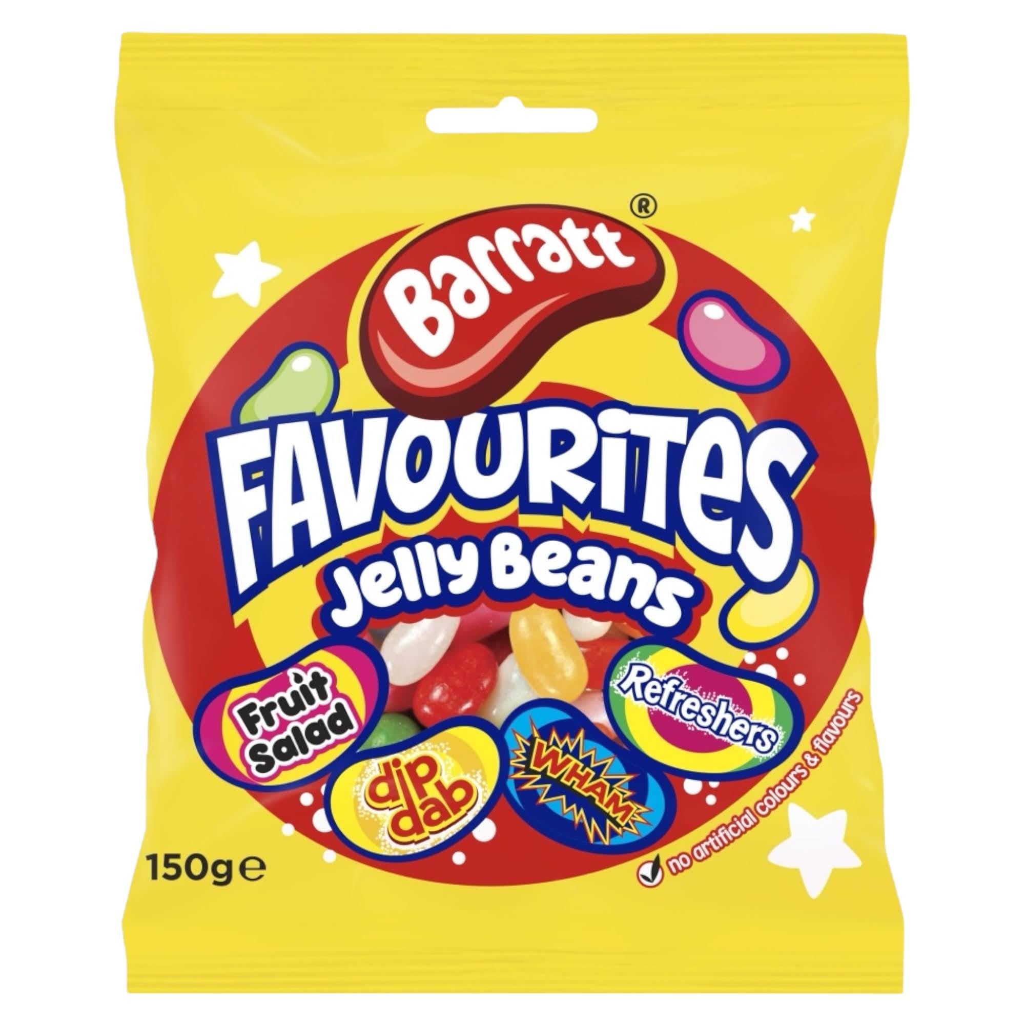 Barratt Favourites Jelly Beans Soft Chewy Candy Sweets Vegan 150g Share Bag