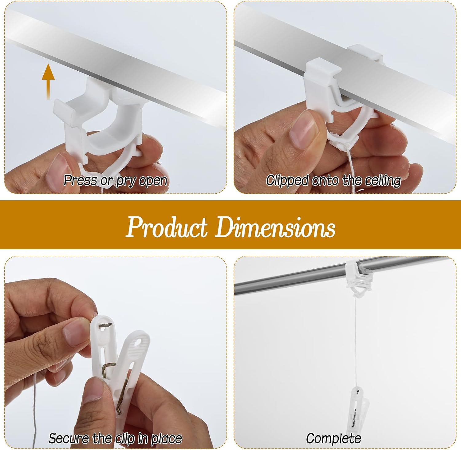 60 Pairs Drop Ceiling Clips for Classroom, Reusable Ceiling Hanging Hooks White Hangers Clips for Classroom Office Mall Hanging Drop Grid Decorations