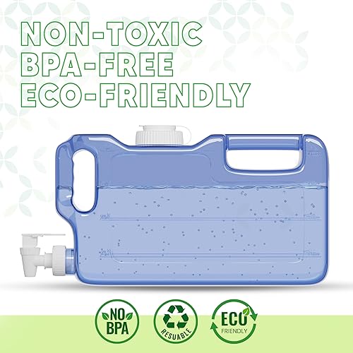 Miniatura 7 de Dispensador de agua para refrigerador, botella de 1.1 galones con espita, jarra de agua delgada de plástico sin BPA con boquilla a prueba de fugas