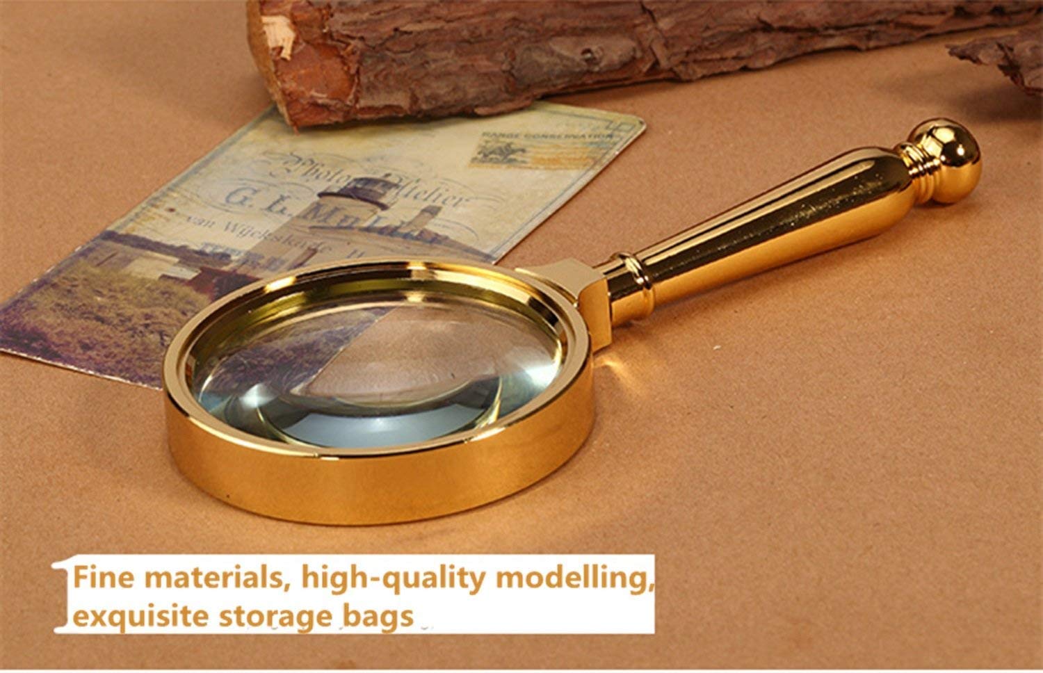 Lenti di ingrandimento 8 Volte Full Body Metal Retro Lente di ingrandimento Portatile per Anziani, Giovani, Studenti, Lettura di Libri e giornali, Laboratorio