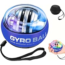 Gyro Ball Wrist Trainer,Torque Ball Hand Exerciser,Gyroscopic Wrist Forearm Strengthener Exerciser, Auto-Start Colorful Lighting