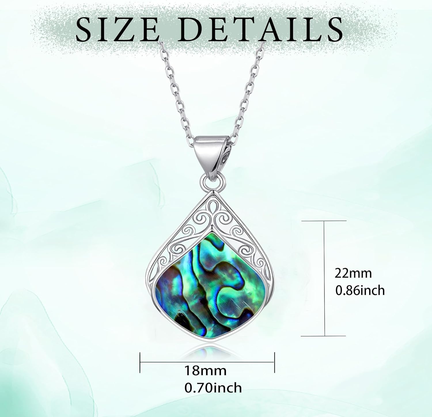 Boho Abalone Shell Necklace for Women Filigree Teardrop Pendant s Handmade Vintage Jewelry Gifts for Women - Image 3