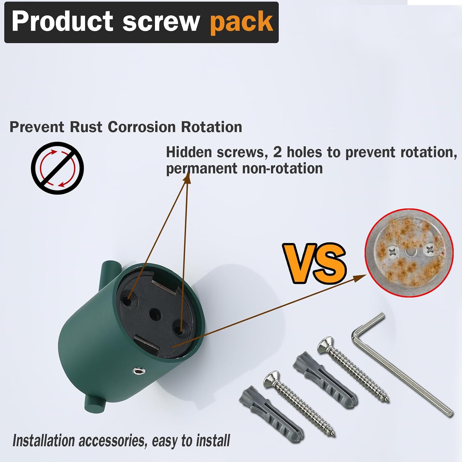 RANDOM Dark Green Towel Hooks for Bathrooms Round Shower Hooks SUS304 Stainless Steel Wall Mount Coat Hooks.96068-8DKG