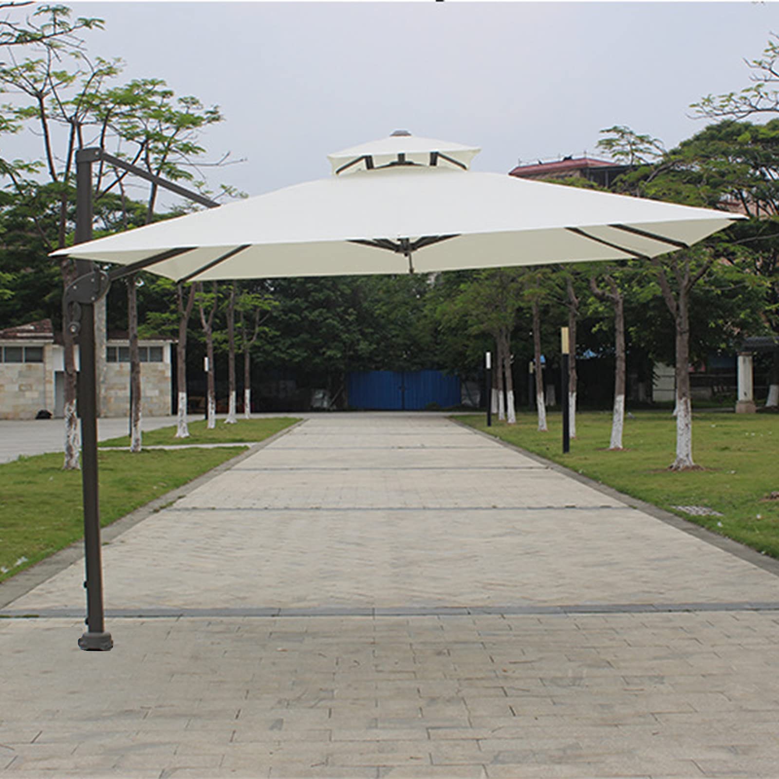 WDSOPK Patio Umbrella Outdoor Market Table Umbrella,for Swimming Pool, Garden, Porch, Deck, Lawn, Backyard And Market,White-3 * 3m(White-3 * 3m)