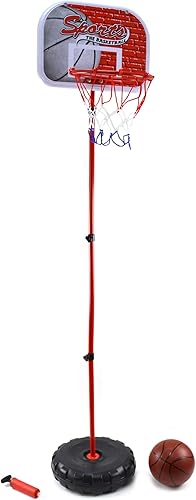 Juguete deportivo de baloncesto para niños, aro de baloncesto con soporte, incluye pelota y bomba, a partir de 3 años