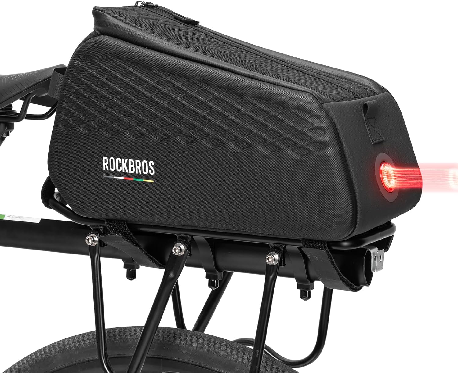 ROCKBROS Bike Bags for Bicycle Rear with coded lock,7L Rack Large Capacity Bike Ebike Trunk Pannier Bag with Tail Light Shoulder Strap for Commuter Travel Outdoor Accessories Gear