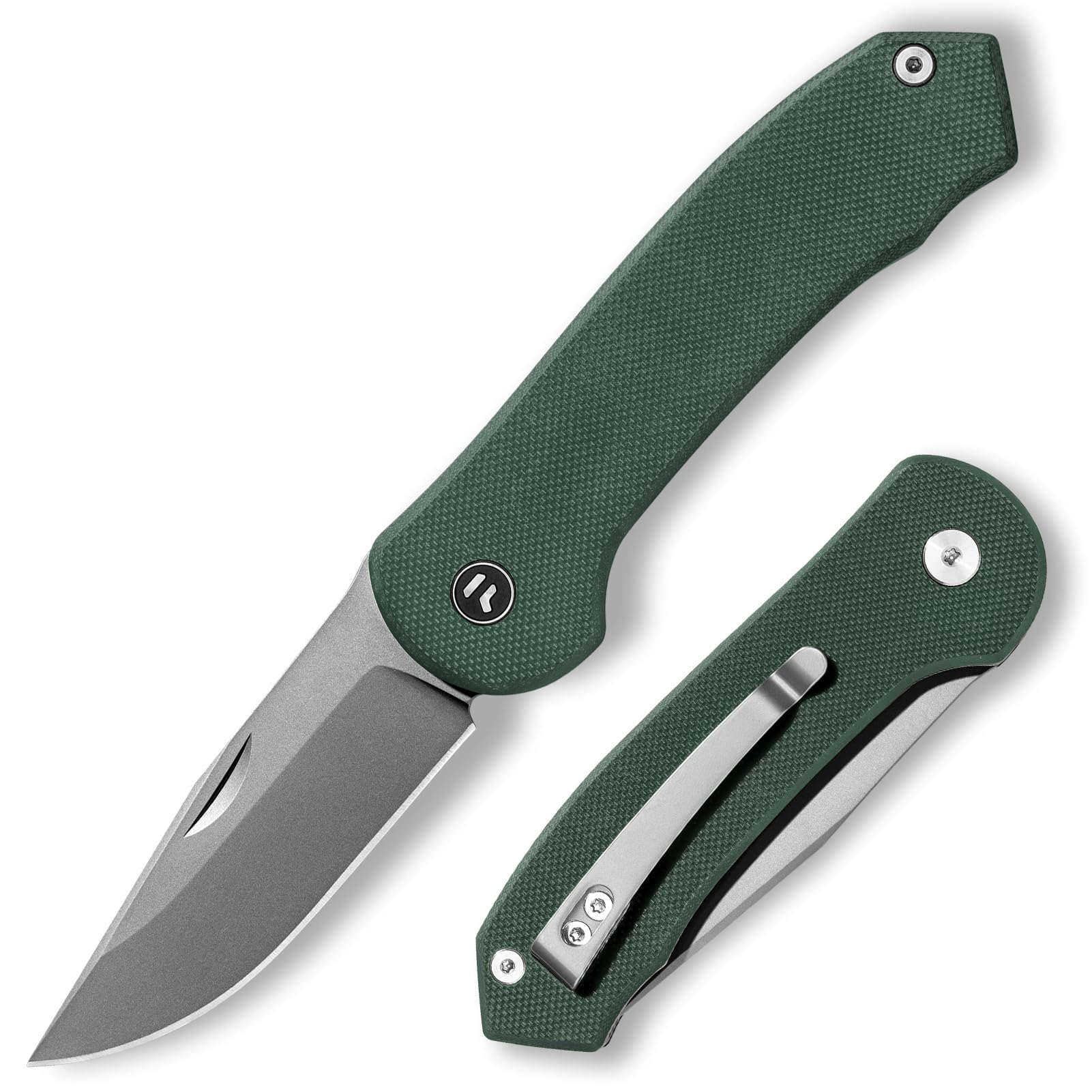 7,25 cm Coltello Tascabile, Coltello Pieghevole con Manico G10 e Lama in Acciaio VG10, Clip Da Tasca Per Trasporto Profondo, Coltelli Pieghevoli,Coltelli Da Tasca,Per Uomo Regalo,Verde