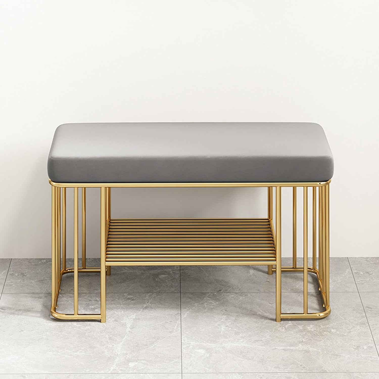 Benches Garden Bench Outdoor Patio Seating Backless Park Chair Lawn Path Slatted Seats,Velvet Upholstered Shoe Storage Bench with Gold Frame 2 Tier Entryway Shoe Rack for Hallway