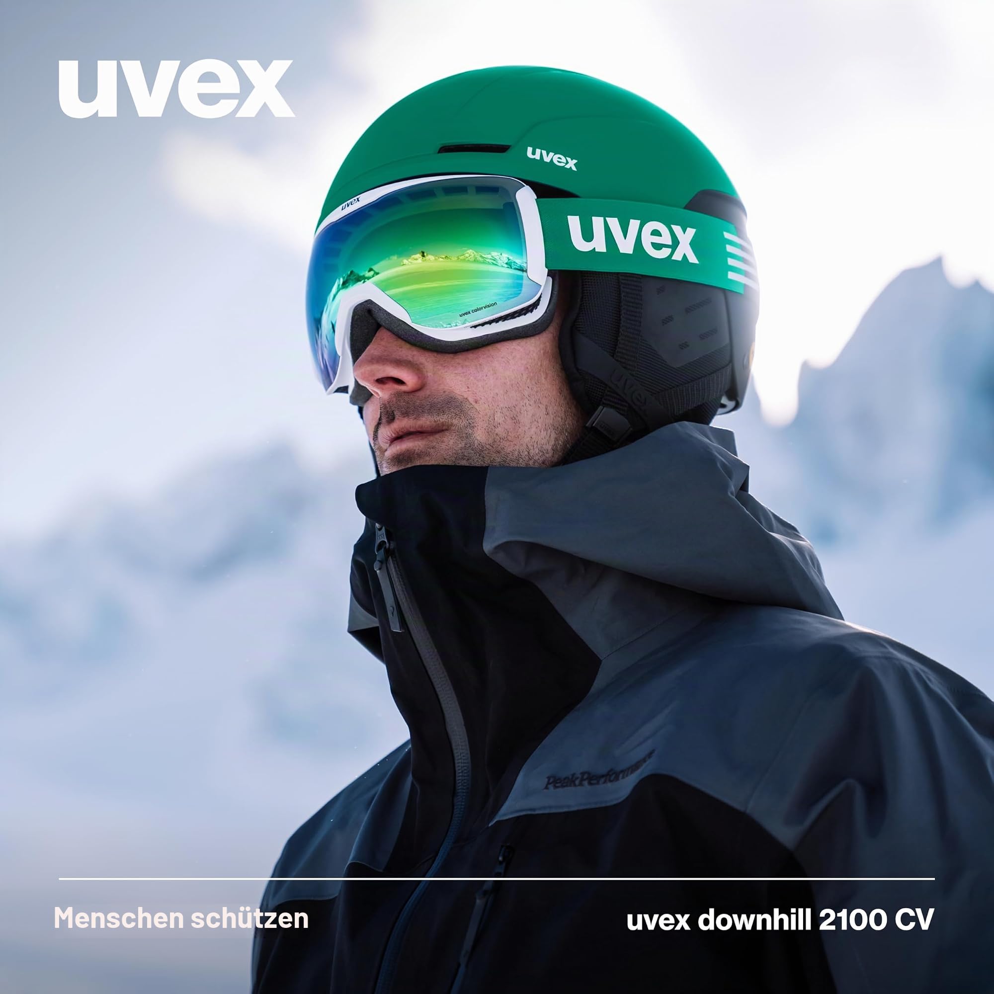 Uvex downhill 2100 CV - kontrastverstärkende Skibrille mit schmalem Rahmen und extra weitem Sichtfeld für Damen und Herren