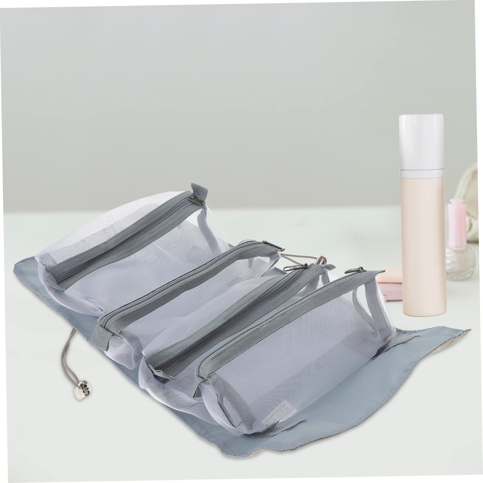 Beaupretty 2piezas Bolsa De Cosméticos Portátil y Plegable Compartimentos Neceser De Maquillaje Colgante para Viajes Gran Capacidad y Diseño Duradero