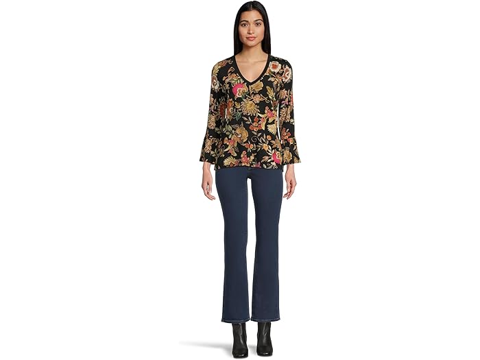 The Janie Favorite V-neck Flute Sleeve Tee- Lowri - Image 1