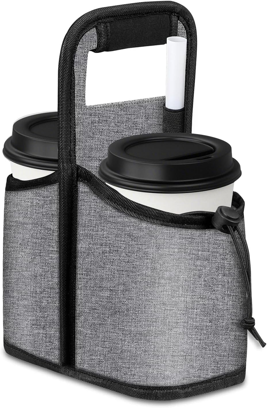 Drink Carrier Reusable Coffee Cup Carrier Bag,2 Cup Collapsible Beverage Tote Bag for Safely Secures Hot & Cold Drinks, Portable Reusable Insulated Water Beer Bottle Holder Organizer Caddy