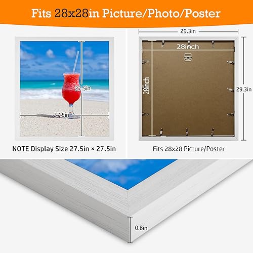 Vista 411 de Marco gris rústico de 18 x 24 pulgadas, marco para póster de 18 x 24 pulgadas, color gris envejecido, grande, retro, natural, 24 x 18 pulgadas