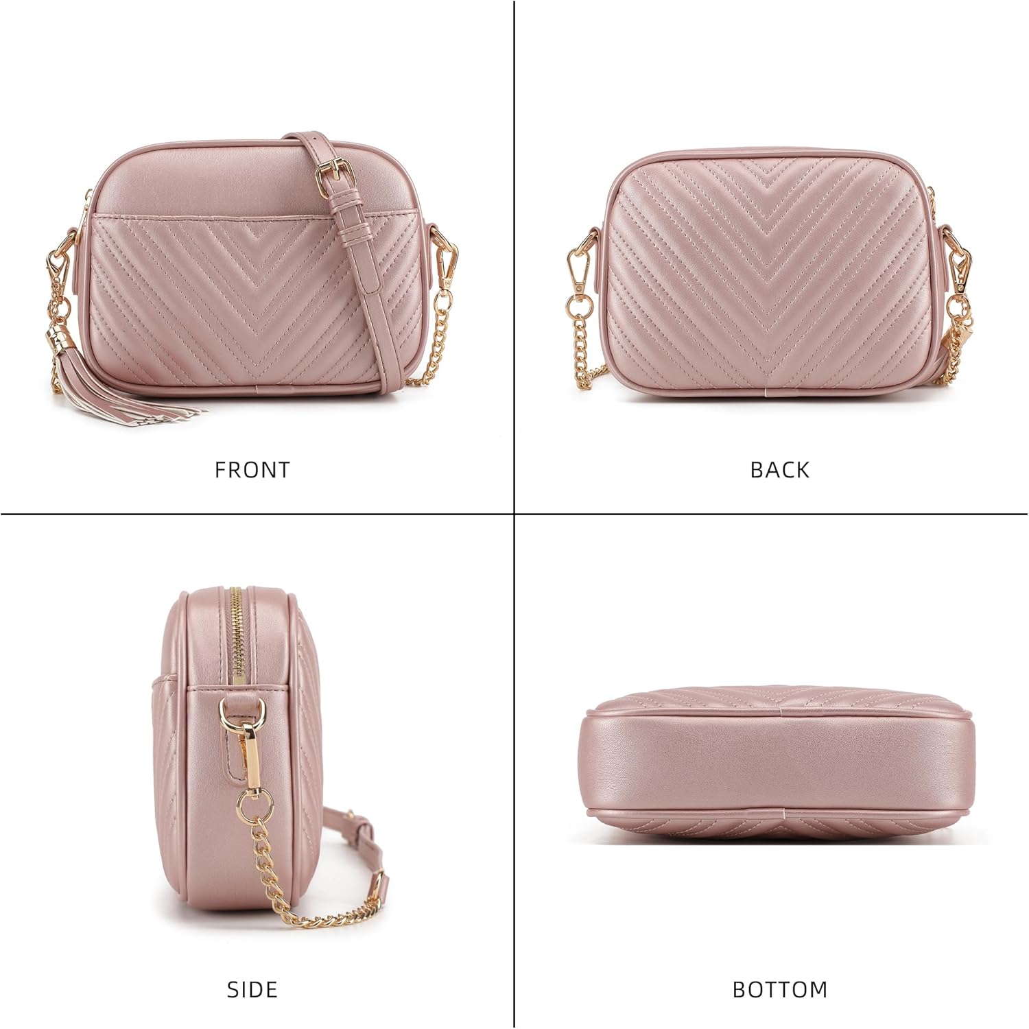 lola mae Quilted Crossbody Bag, Trendy Design Shoulder Purse - Image 4