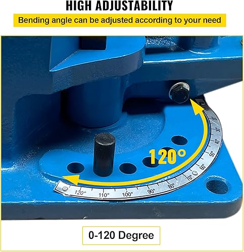 Miniatura 4 de Happybuy UB-100 Manual de acero plano universal de metal de metal Bender ángulo de hierro 120 grados Heavy Metal Rod Bender caliente y frío con