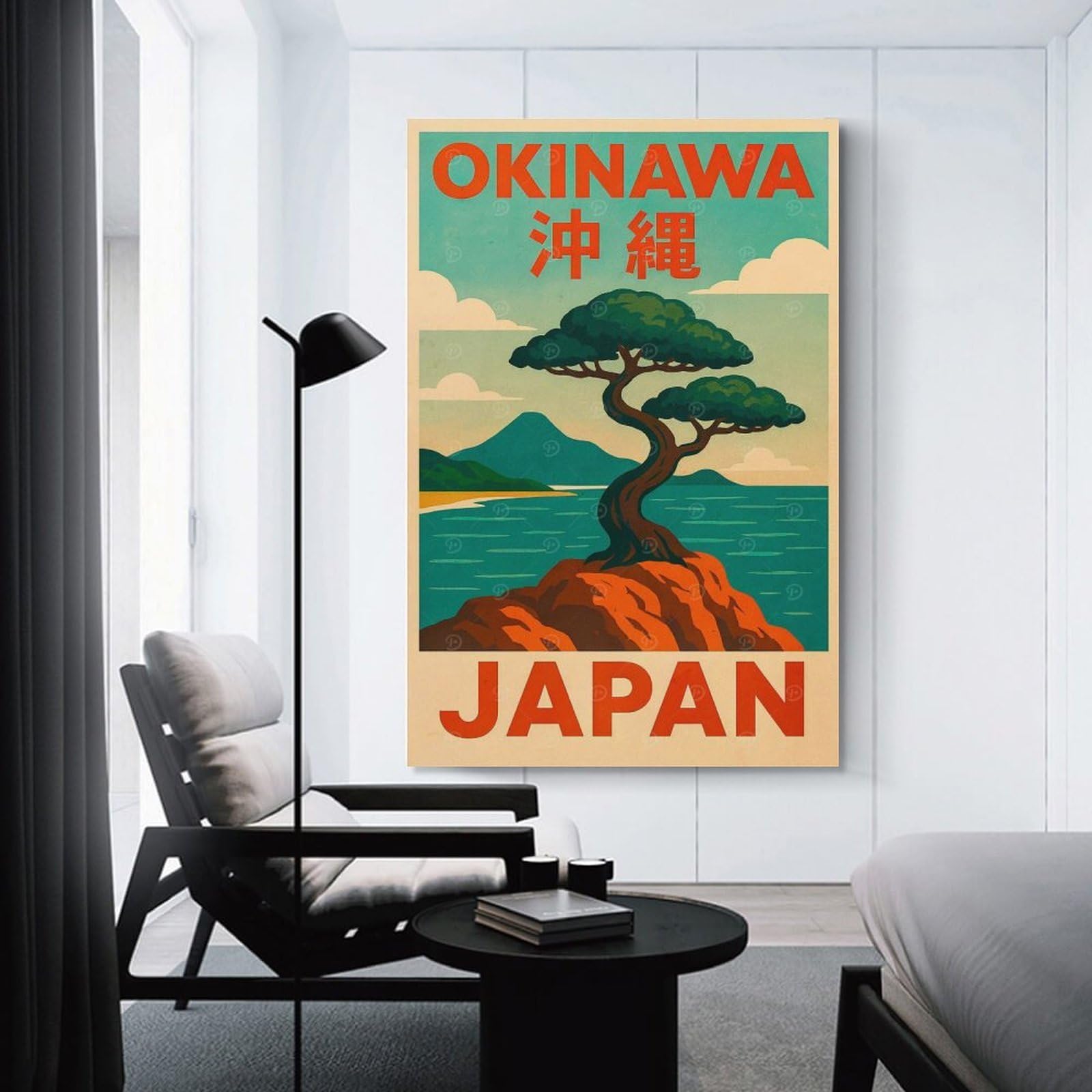 Junmoney Canvas Art Print Okinawa Japan Travel, 16x24inch(40x60cm), for Gallery Wall Layouts in Home Or Office, A Versatile Canvas Print for Layering