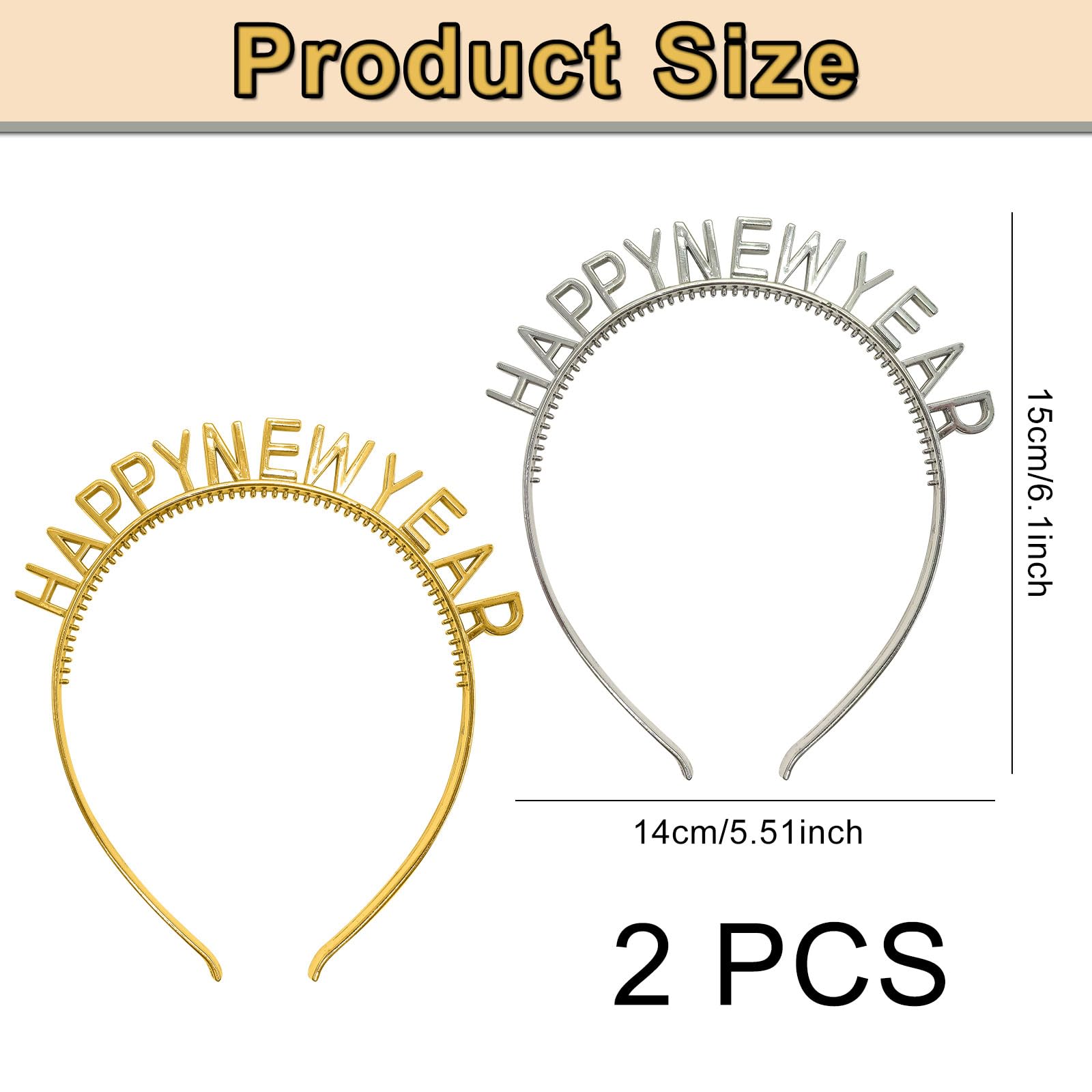 2 Pcs Happy New Year Headband - Image 2