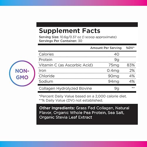 Miniatura 5 de Livingood Daily Polvo de colágeno de vainilla para mujeres y hombres, péptidos de colágeno hidrolizados en polvo con vitamina C, proteína con 20