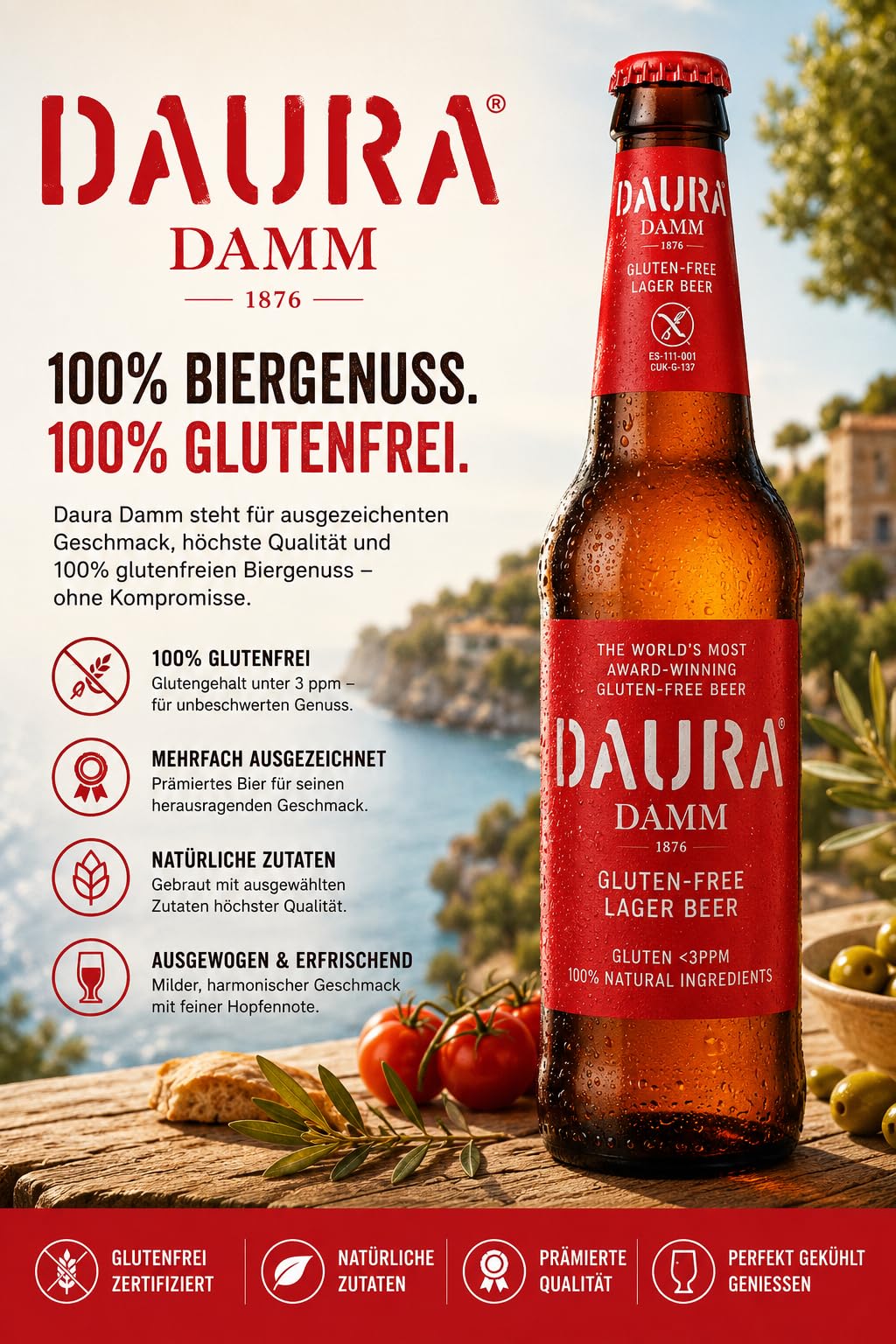 Glutenfreies Bier Set 6x0,33l – Peroni, Tennent's & Daura Damm | Ein Bierset zum kennenlerne ohne Gluten