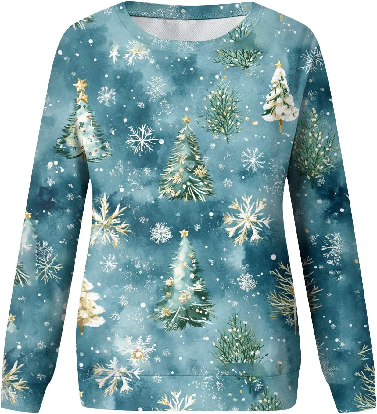 Christmas Sweatshirts For Women 2024 Crewneck Pullover Fall Wimter Clothes Long Raglan Sleeve Top Xmas Tree Graphic - Image 4