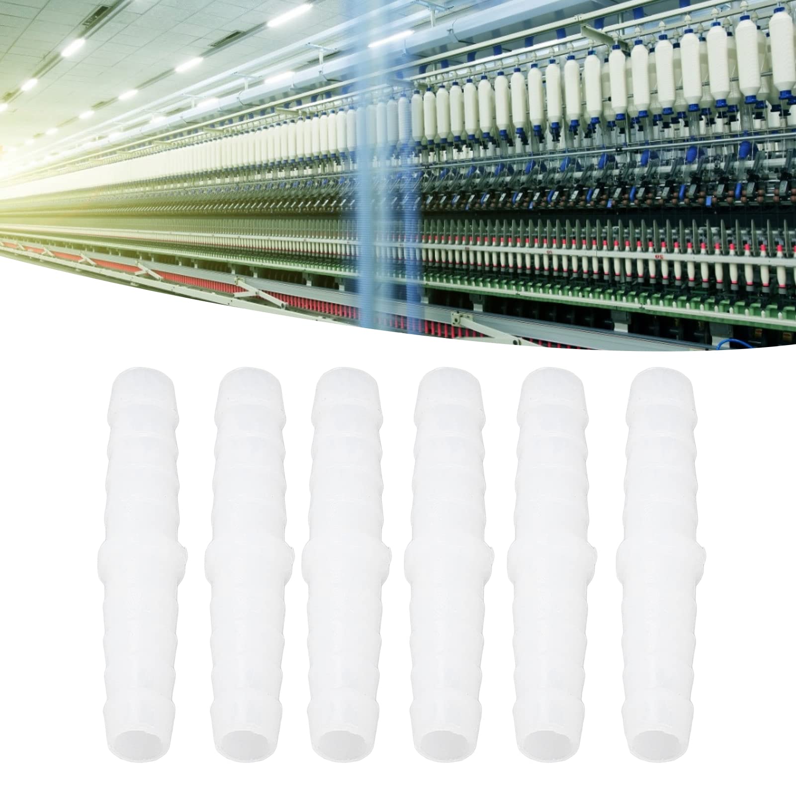 Generic Raccord de Tuyau en Plastique 10 Pièces, Tuyau Barbe Raccord Droit égal Barbelé en PE Résistante, Joint Union adaptateur à L'usure pour Tuyau de Pompe Tuyau en Silicone(6-6mm)