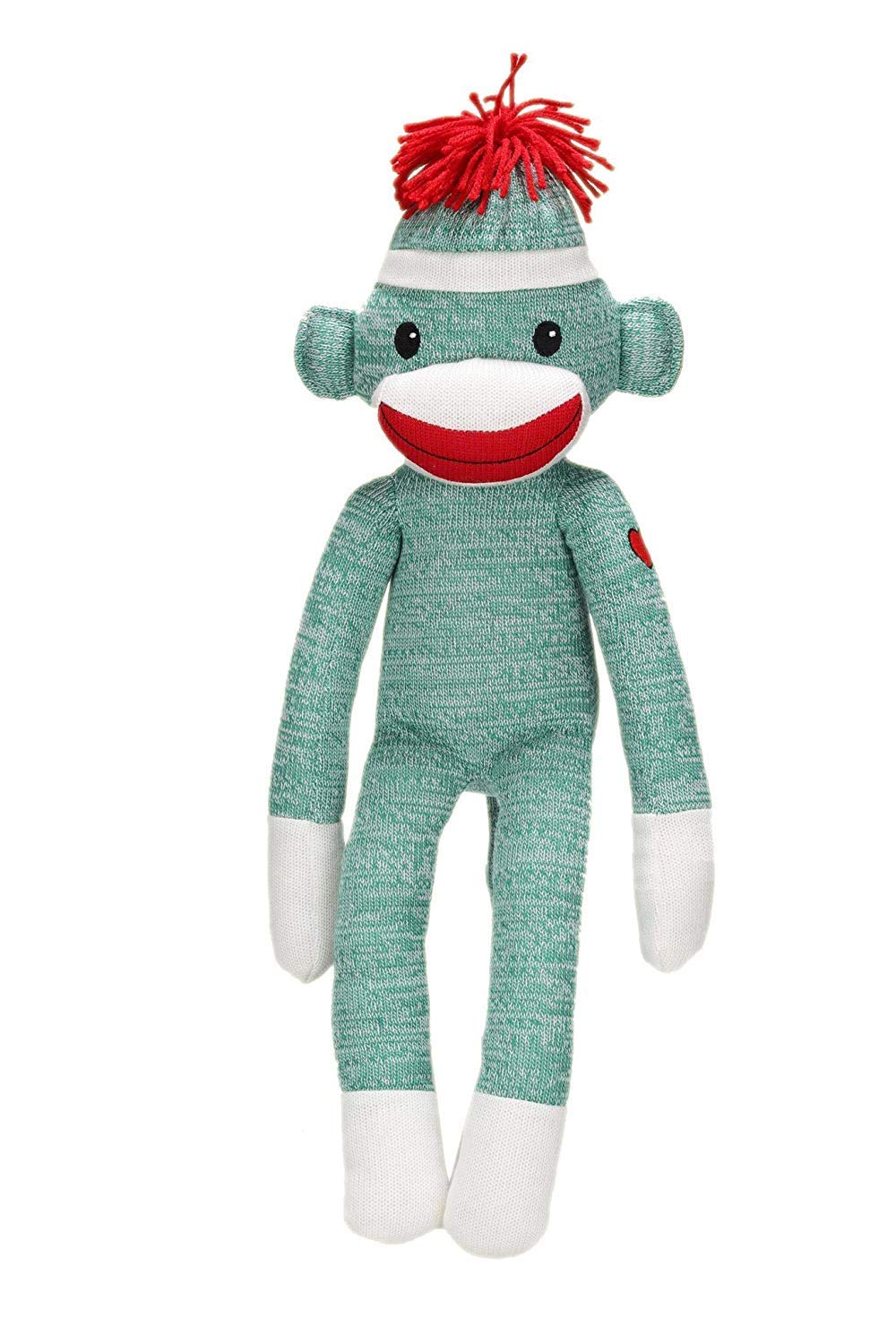 Made By Aliens Adorable Sock Monkey, The Original Traditional Hand Knitted Stuffed Animal Toy Gift-for Kids, Babies, Teens, Girls and Boys Baby Doll Present Puppet 20 Inches Orange