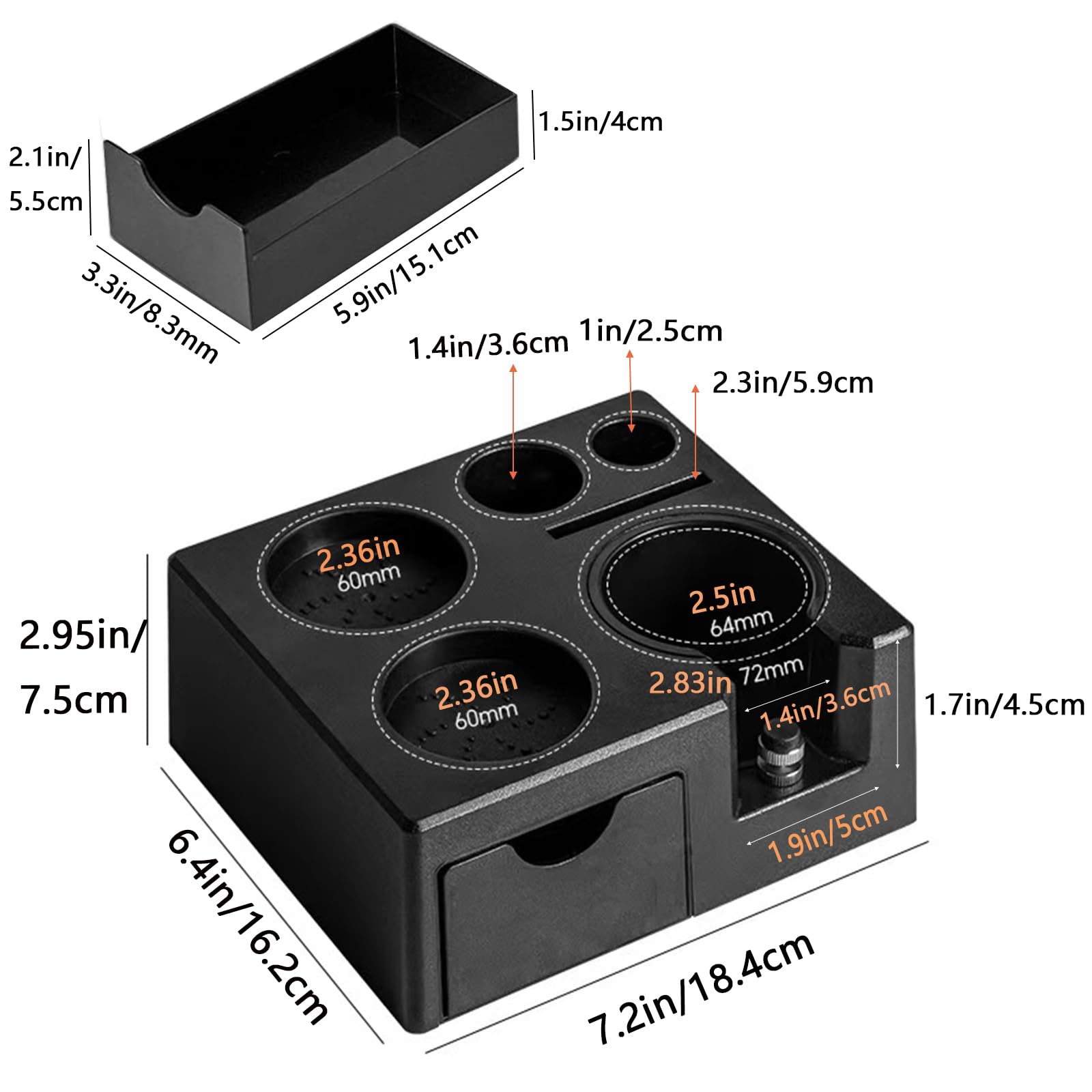 Espresso Tamper Station,Tamping Station Plastic Coffee Tamper Stand, Portafilter Holder for 51mm54mm58mm Espresso Machine Accessories